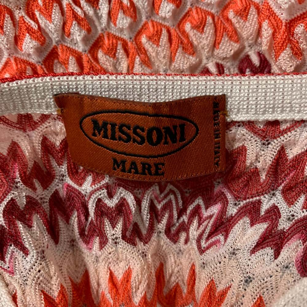 MISSONI Red Multicolour Rayon Blend Wrinkled Tank Casual Top - Picture 4 of 5